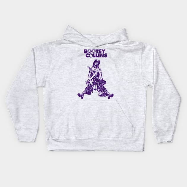 Retro Bootsy Collin 2 Guitar Kids Hoodie by Mugo Muncarsol